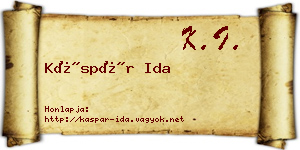 Káspár Ida névjegykártya